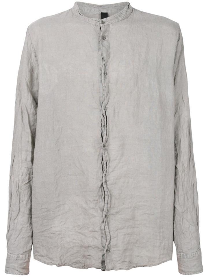 Poème Bohémien Collarless Regular Shirt - Grey