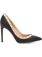 Valentino Rockstud Pumps, Women's, Size: 40, Black, Leather