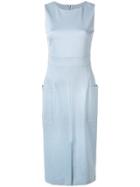 Harris Wharf London Front Slit Tank Dress - Blue