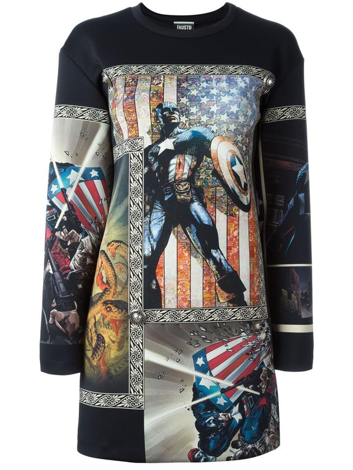 Fausto Puglisi Printed Sweatshirt Dress