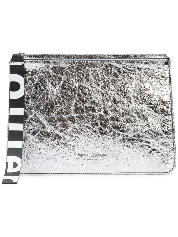 Proenza Schouler Metallic Medium Pouch - Silver