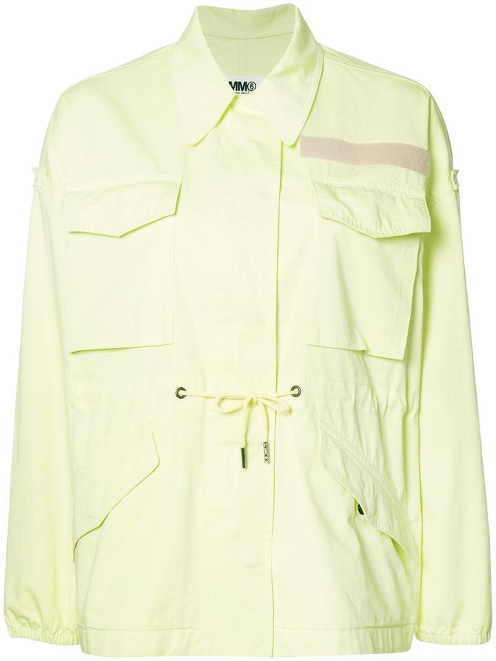 Mm6 Maison Margiela - Patch Pocket Jacket - Women - Cotton - 36, Women's, Yellow/orange, Cotton