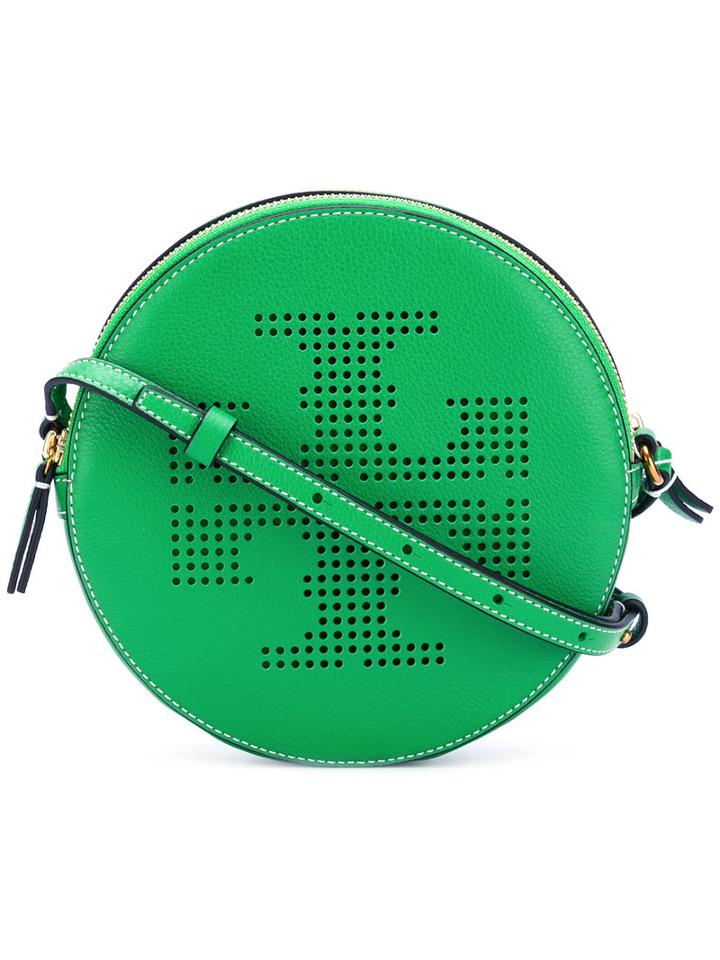 Tory Burch - Perforated Logo Crossbody Bag - Women - Leather - One Size, Women's, Green, Leather