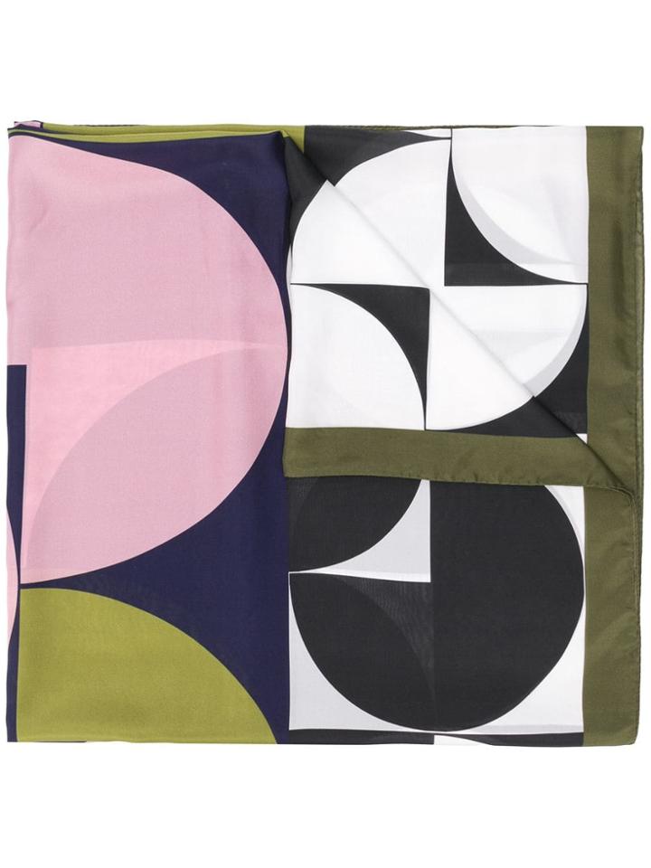 Odeeh Geometric Print Scarf - Green