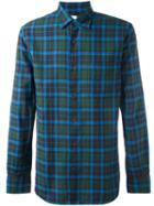 Aspesi Plaid Shirt, Men's, Size: Small, Blue, Cotton