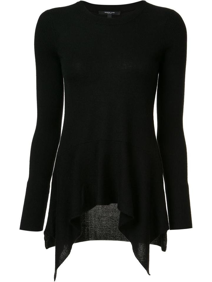 Derek Lam Draped Front Jumper, Women's, Size: Medium, Black, Silk/cashmere