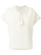 Vanessa Bruno - Lace-up Knit T-shirt - Women - Cotton - S, Nude/neutrals, Cotton