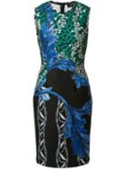 Yigal Azrouel Floral Print Fitted Dress, Women's, Size: 2, Blue, Polyester/spandex/elastane