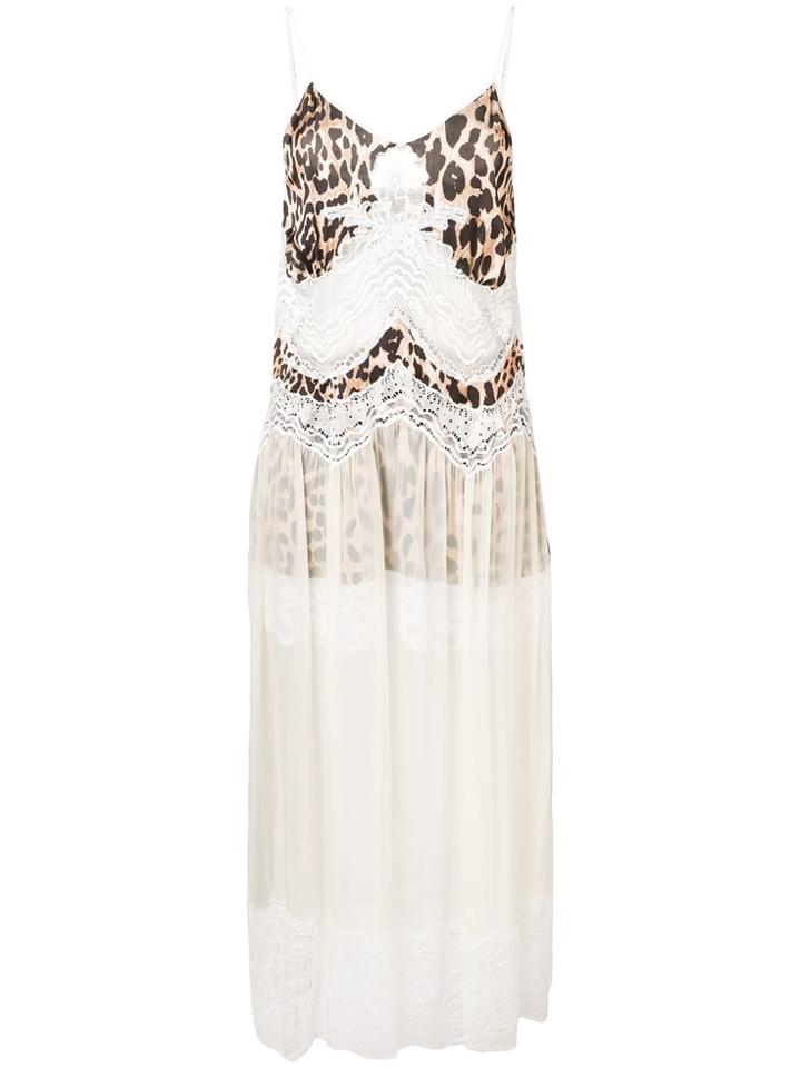 Paco Rabanne Leopard Print Lace Dress - Neutrals