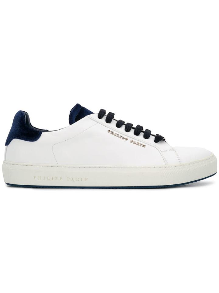 Philipp Plein Velvet Panel Low Top Sneakers - White