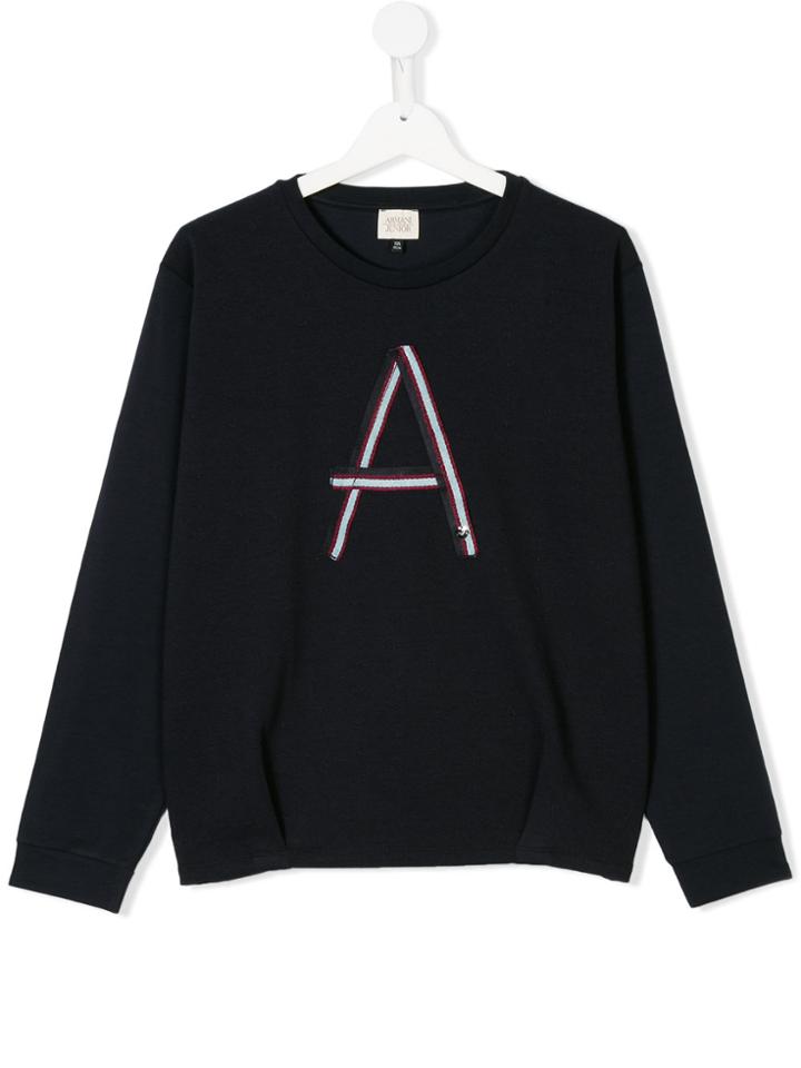 Armani Junior Logo Sweatshirt - Blue