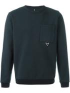 Oamc Chest Pocket Sweatshirt, Men's, Size: Xl, Blue, Cotton/polyamide/spandex/elastane/turkey Feather