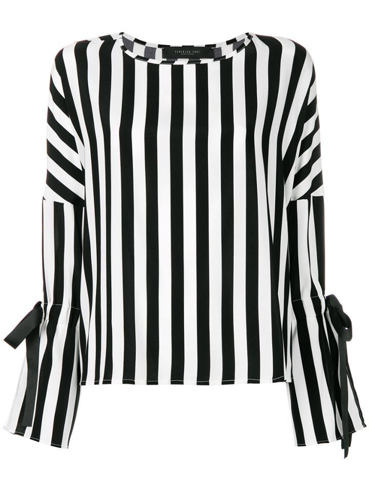 Federica Tosi Bow-detailed Striped Blouse - White