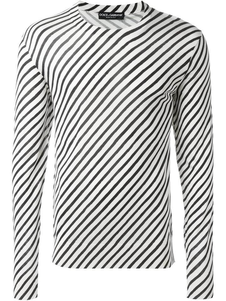 Dolce & Gabbana Striped Jumper, Men's, Size: 50, Black, Silk