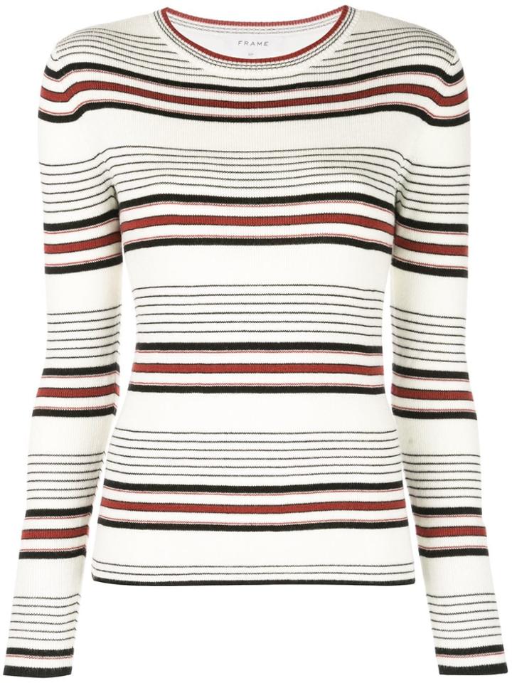 Frame Striped Jumper - White