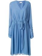 Lanvin V-neck Long Sleeved Dress - Blue