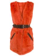 Alberta Ferretti Sleeveless Belted Gilet - Orange