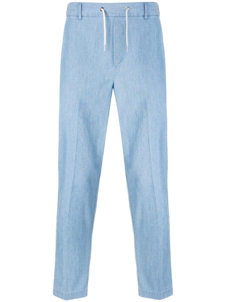Maison Kitsuné Tapered Drawstring Trousers - Blue
