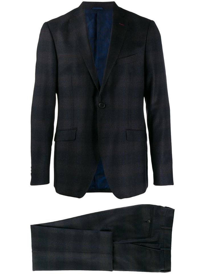 Etro Check Suit - Blue