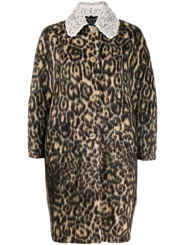 Ermanno Scervino Lace Trim Coat - Black