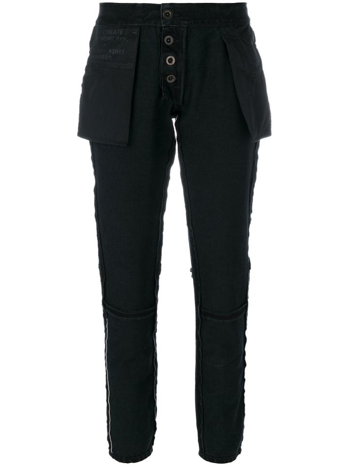 Unravel Project Reverse Tapered Trousers - Black
