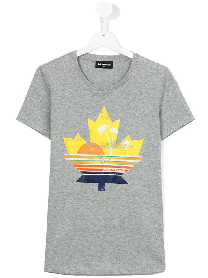 Dsquared2 Kids Logo Print T-shirt, Girl's, Size: 16 Yrs, Grey
