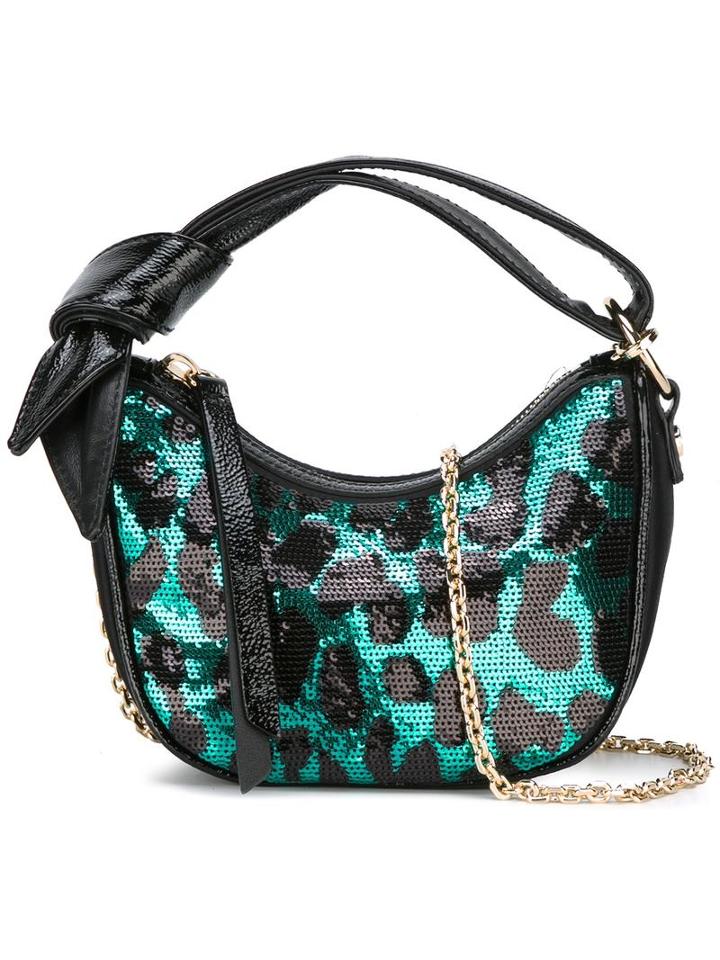 Borbonese Leopard Print Shoulder Bag, Women's, Green
