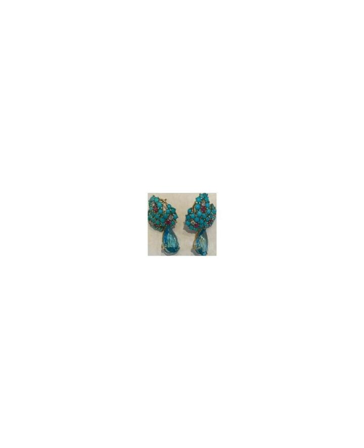 Fashion Concierge Vip Turquoise, Ruby's, Diamonds 18k Gold -