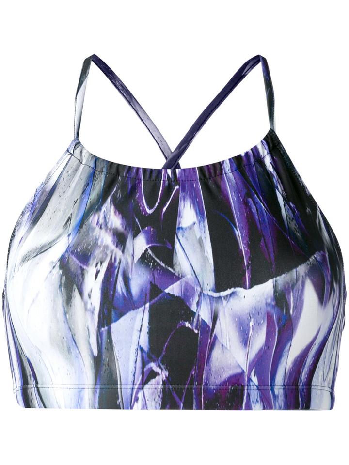 Mona - High Neck Phoenix Bikini Top - Women - Polyester/spandex/elastane - S, Pink/purple, Polyester/spandex/elastane