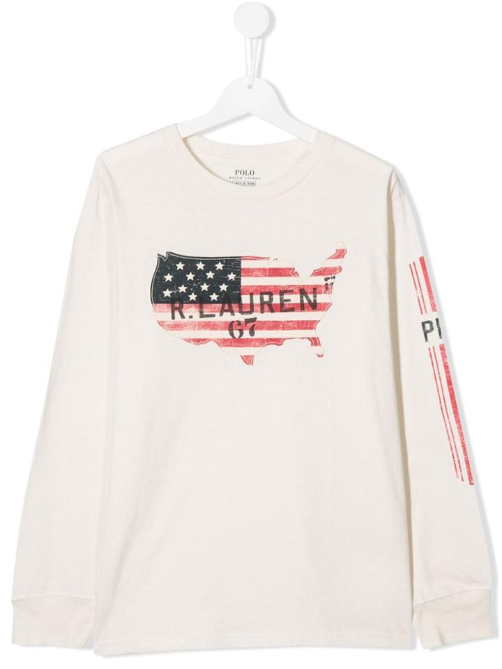 Ralph Lauren Kids Graphic Print Sweatshirt - Neutrals