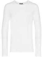 Balmain Blanc White Long Sleeve Logo Tshirt