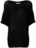 Twin-set Slouchy Half-sleeve Sweater - Black