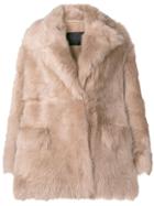 Blancha Oversized Fur Coat - Nude & Neutrals