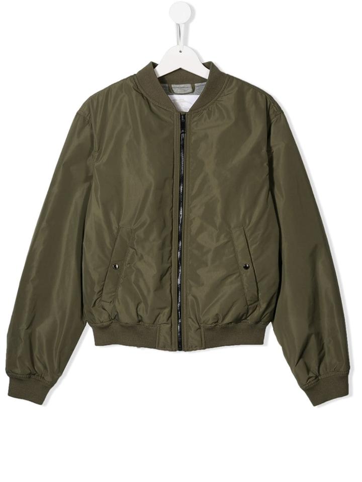 Burberry Kids Logo Bomber Jacket - Green