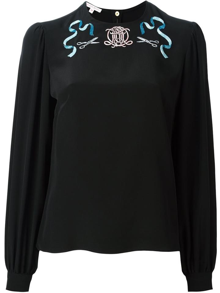 Olympia Le-tan Embellished Neck Blouse