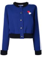 Vivetta Hearts Bomber Jacket, Women's, Size: 42, Blue, Polyester/viscose/cotton/spandex/elastane