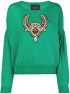 John Richmond Embroidered Appliqué Sweater - Green