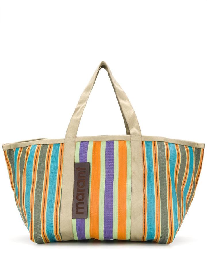 Isabel Marant Large Striped Tote - Purple
