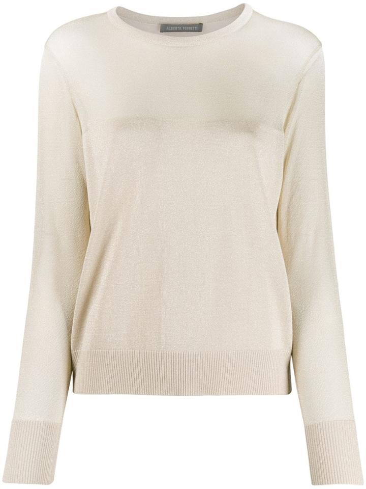 Alberta Ferretti Contrast Knit Jumper - Gold