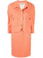 Chanel Pre-owned Cc Button Dress Suit - Pink