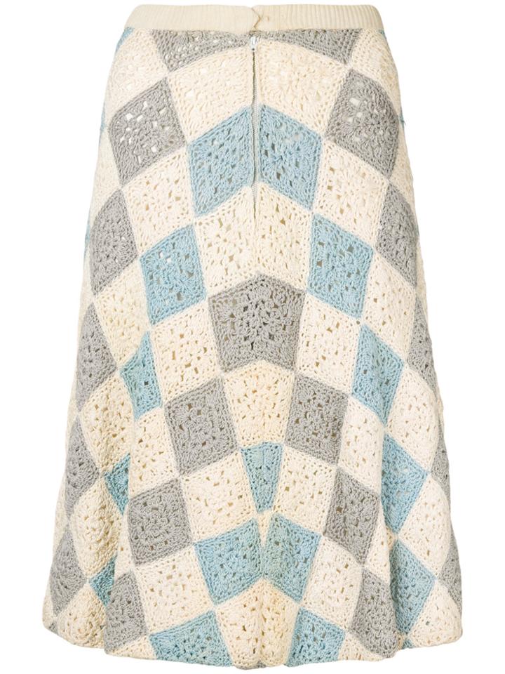 William Vintage Colour-block Geometric Skirt - Nude & Neutrals