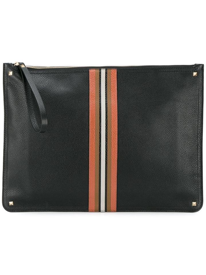 Valentino Valentino Garavani Rockstud Clutch, Men's, Black, Leather/suede