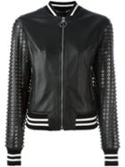Philipp Plein Pelle 25 Bomber Jacket, Women's, Size: Small, Black, Sheep Skin/shearling/viscose