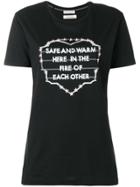 Each X Other Slogan Print Embroidered T-shirt - Black