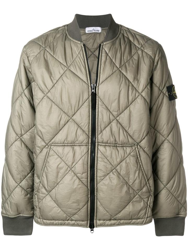 Stone Island Quilted Bomber Jacket - Green