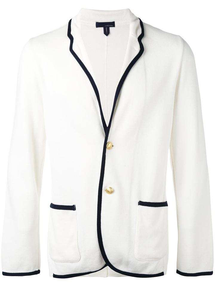 Lardini - Contrast Piped Trim Blazer - Men - Cotton - L, White, Cotton