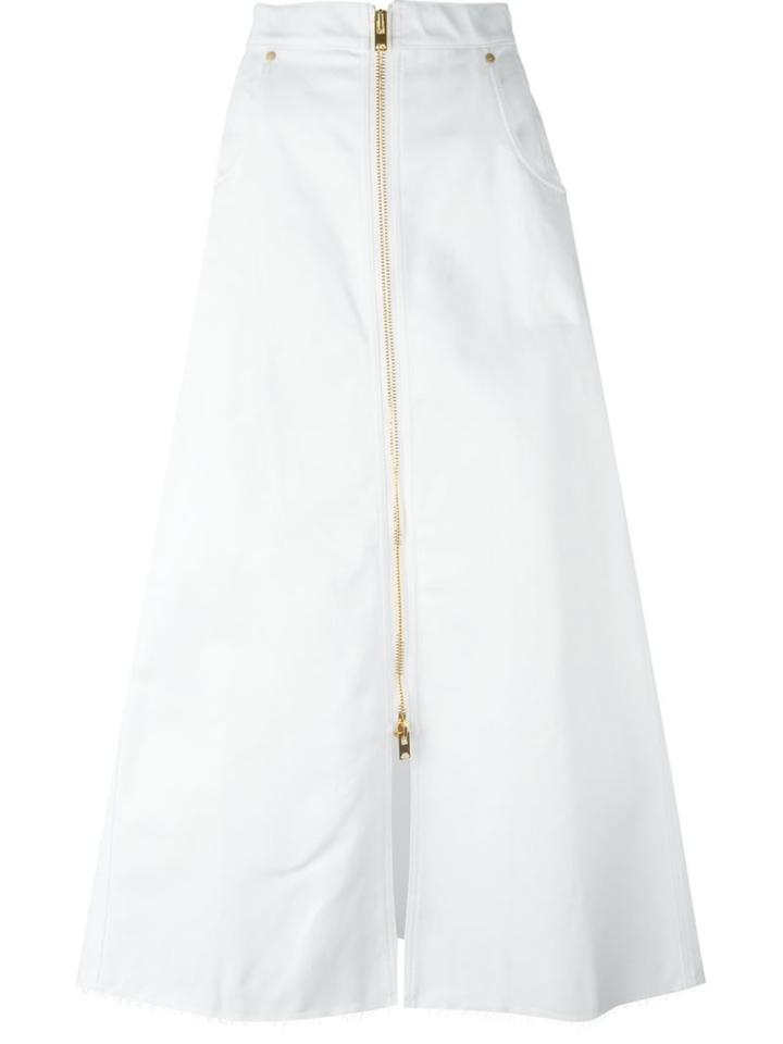 Denim A-line Skirt, Women's, Size: 36, White, Cotton, Natasha Zinko
