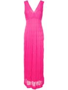 M Missoni - V-neck Maxi Dress - Women - Cotton/viscose - 42, Women's, Pink/purple, Cotton/viscose
