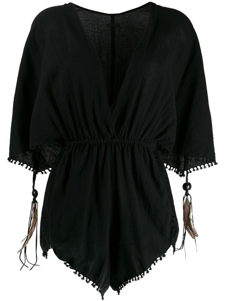 Caravana Frayed Playsuit - Black
