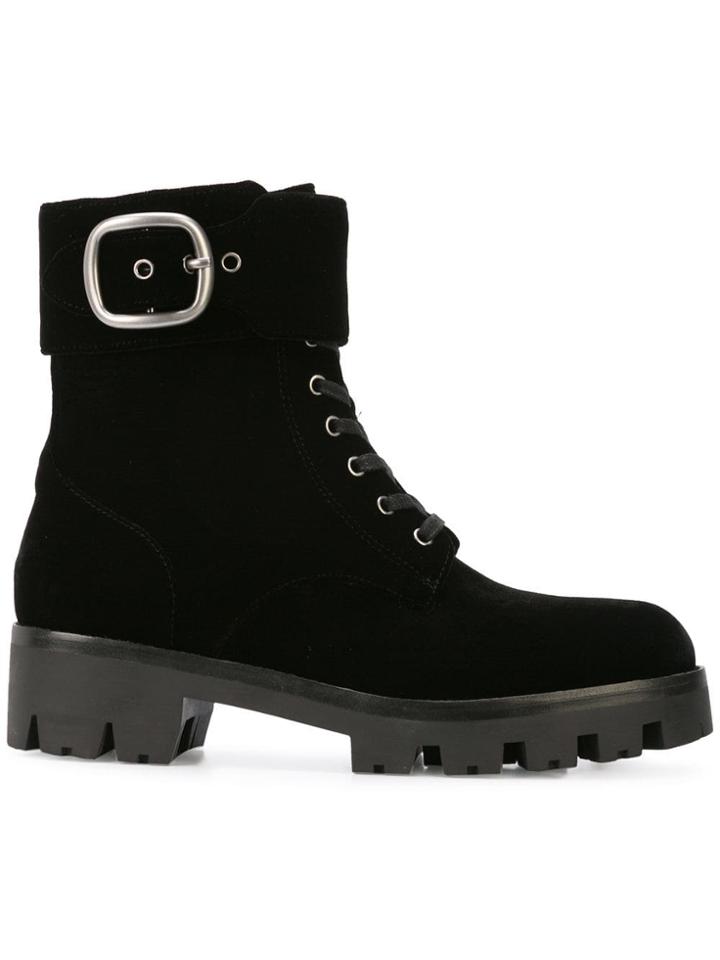 Coach Lucy Lace Up Boots - Black